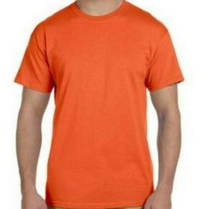 Fruit of the Loom men's crew neck t-shirt neon orange short sleeve size 2xl